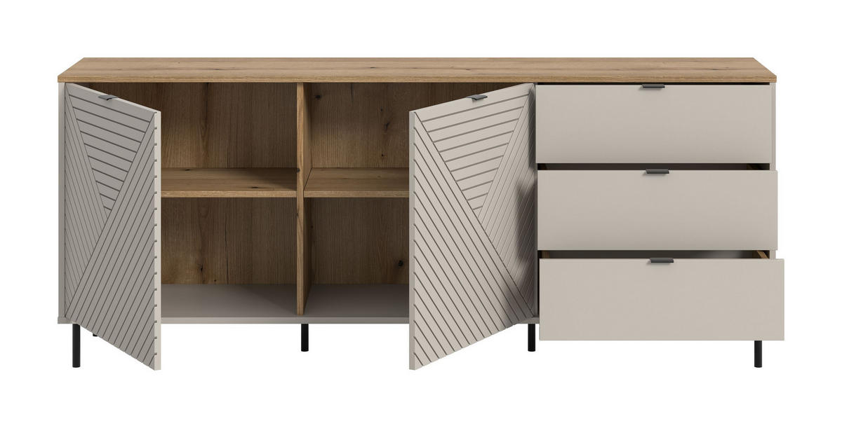 SIDEBOARD CAMPUS (B/H/T: ca. 184/75/40 cm) in Kaschmir/Kaschmir - Sandfarben, Holzwerkstoff (184/75/40cm)