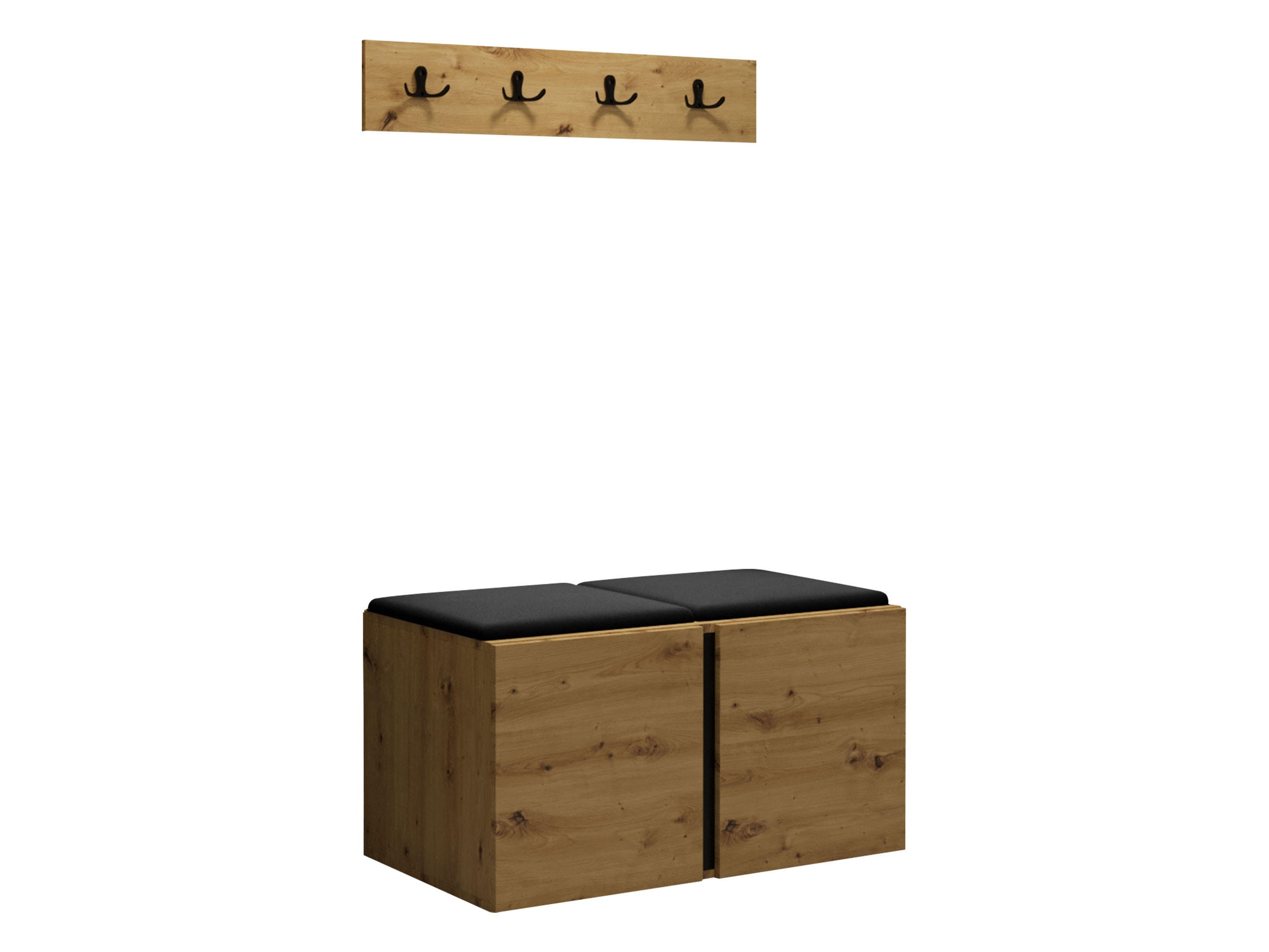 GARDEROBEN-SET Orion VI - Anthrazit/Eiche Artisan, Holzwerkstoff/Kunststoff (84/42/46cm) - MIRJAN24