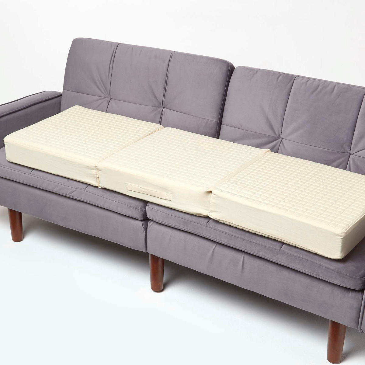 SITZKISSEN-BEZUG für Sofa-Auflage 150/50/10 cm, Baumwolle - Creme, Textil (150/50/10cm) - Homescapes