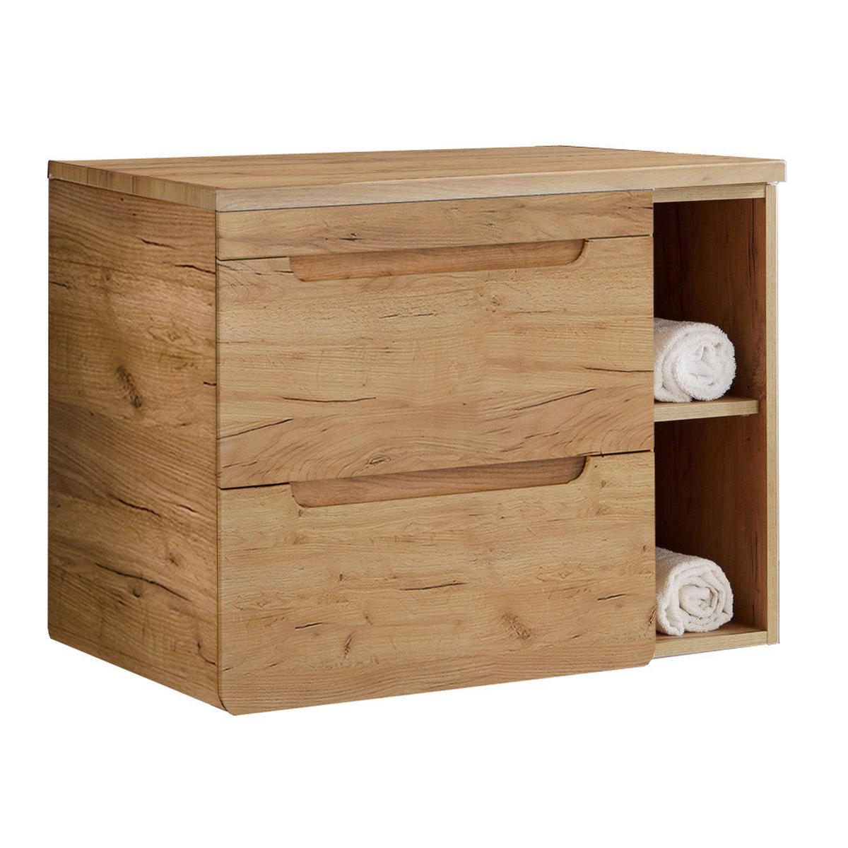 WASCHBECKENSCHRANK Luton-56 - Braun, Holzwerkstoff (81/62/46cm) - Lomado