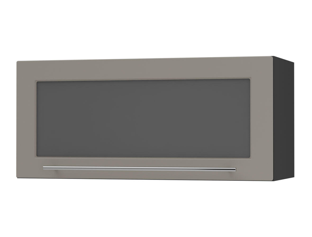 KLAPPHÄNGESCHRANK Kvantum W4BS/80-AV Beige Matt / Schwarz Matt 80 / 32,5 / 36cm - Beige/Schwarz, Holz/Holzwerkstoff (80/36/32.5cm) - Feldmann-Wohnen