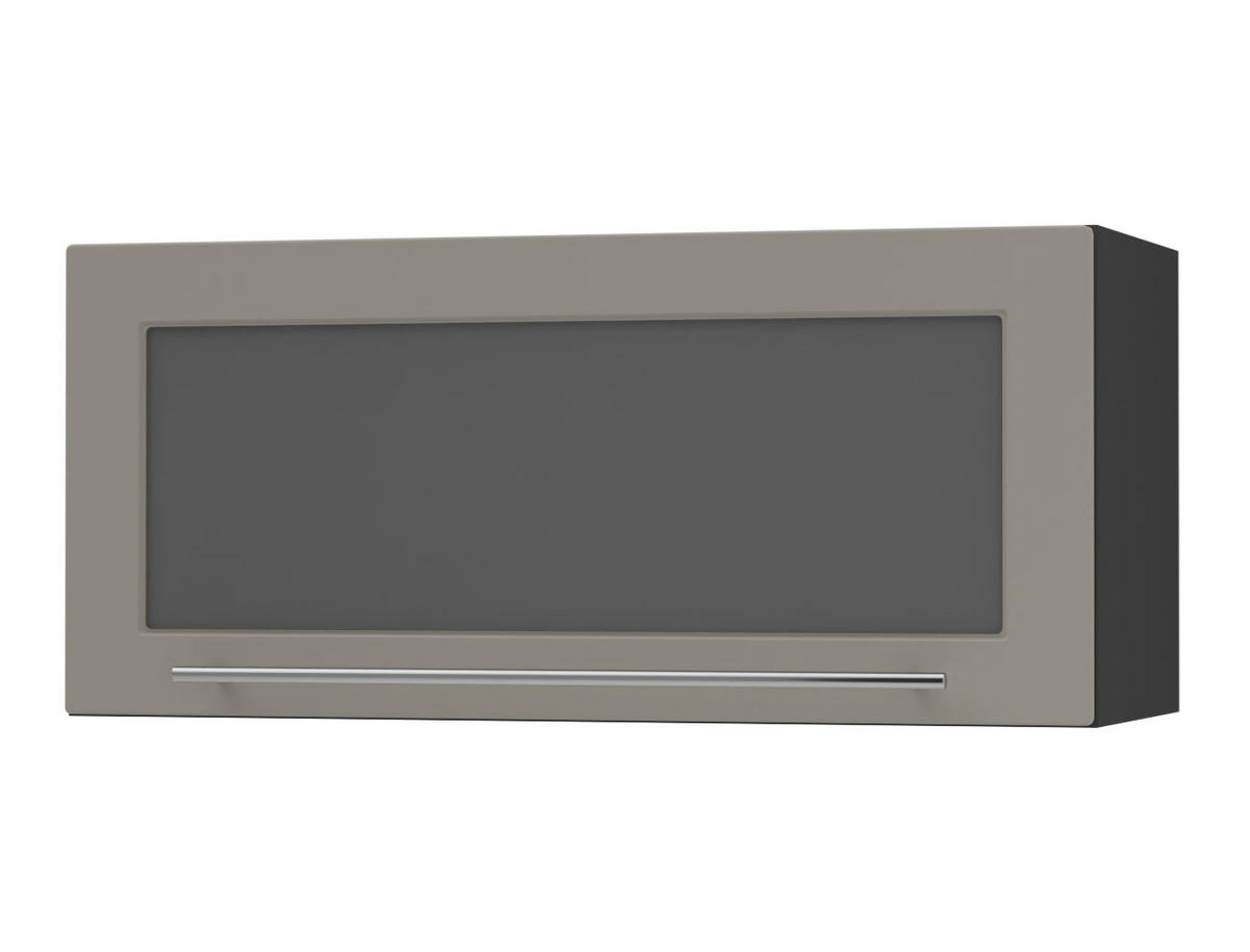 KLAPPHÄNGESCHRANK Kvantum W4BS/80-AV Beige Matt / Schwarz Matt 80 / 32,5 / 36cm - Beige/Schwarz, Holz/Holzwerkstoff (80/36/32.5cm) - Feldmann-Wohnen