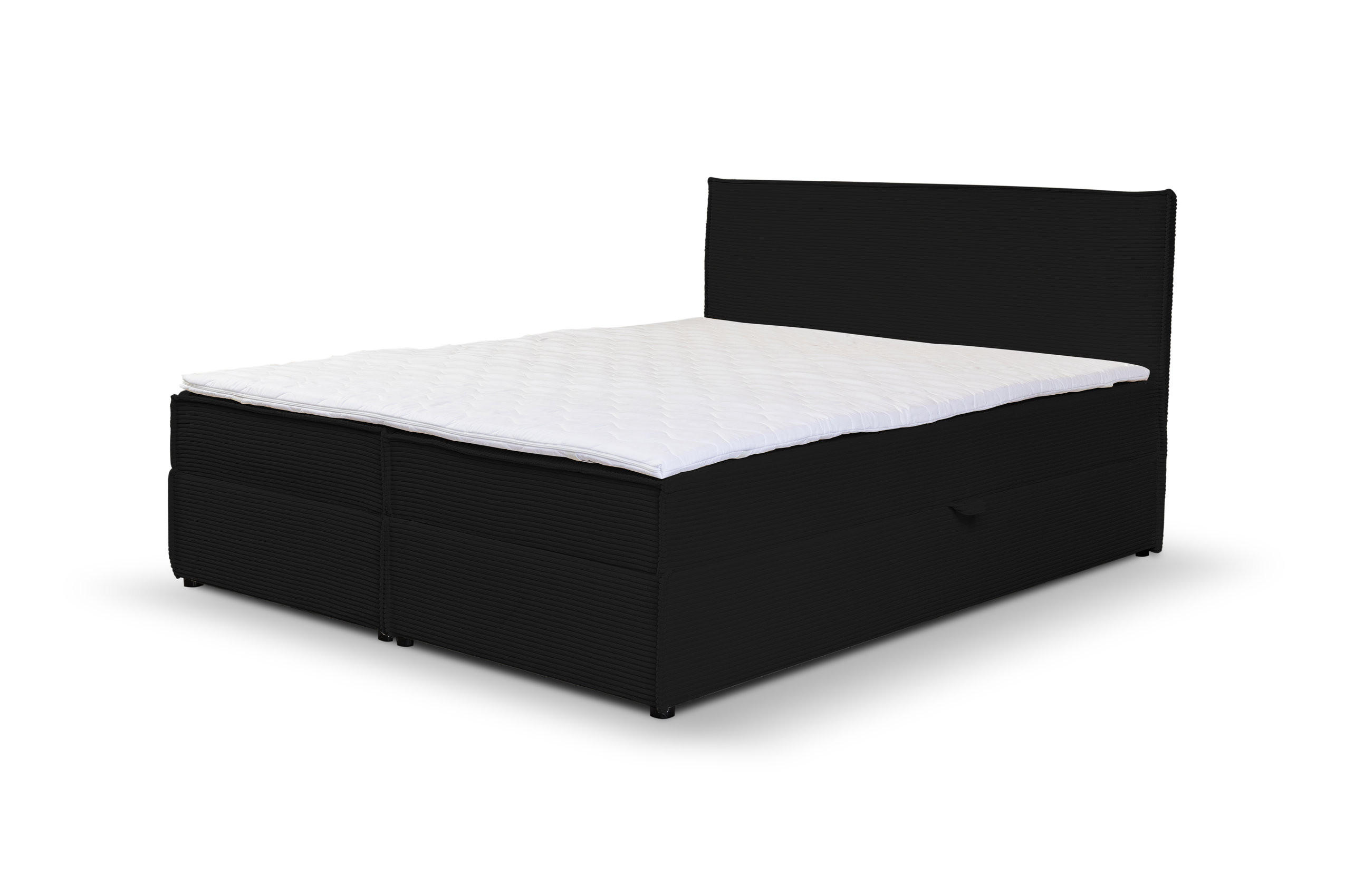 BOXBETT GLORIA mit Bettkästen H2/H3 Matratze 140 x 200 cm - Schwarz, Holzwerkstoff (140/200cm) - VENASI MÖBEL