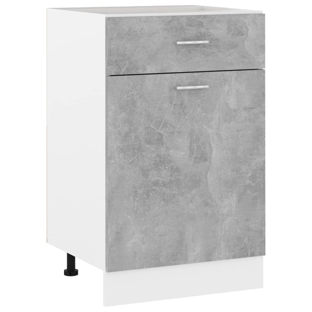 vidaXL Schubunterschrank Grau 50x46x46 cm