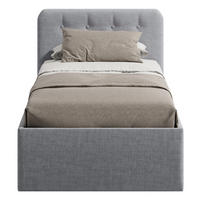 POLSTERBETT mit verstellbarem Lattenrost & Bettkasten, Kaltschaummatratze, 100 x 200 cm in Grau - Grau, Holzwerkstoff/Textil (100/200cm) - Home Collective