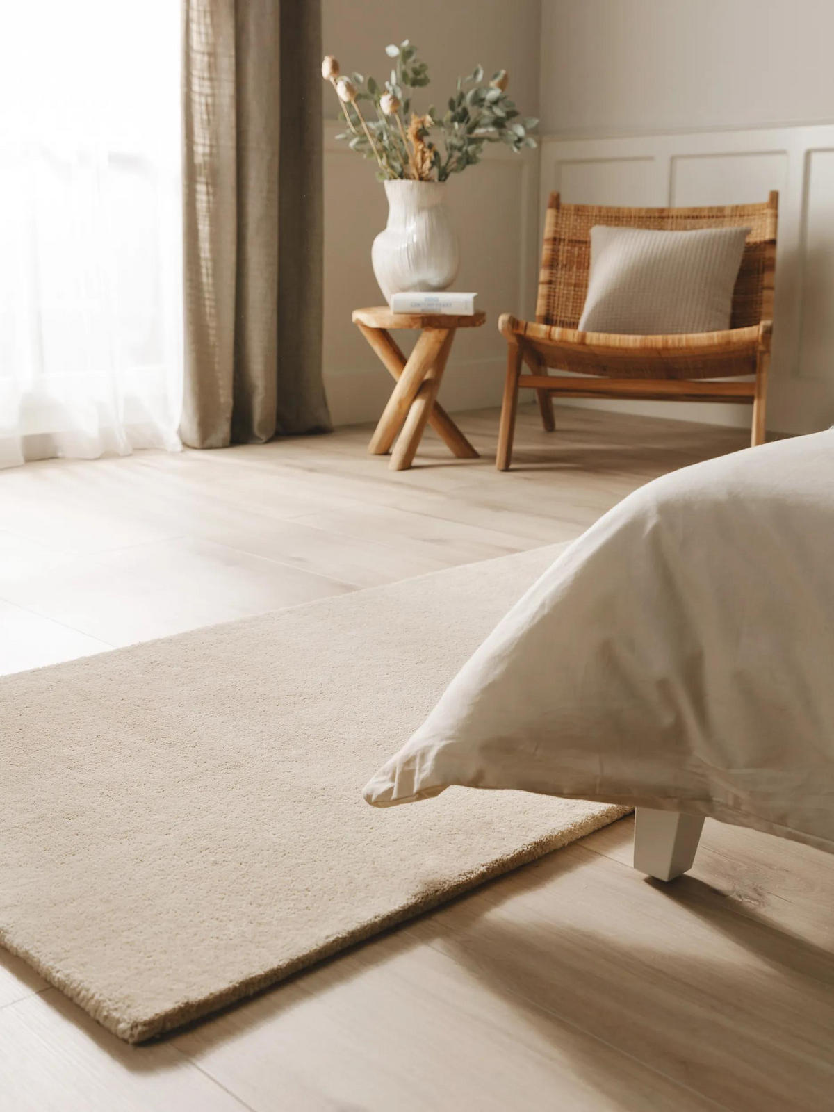 WOLLTEPPICH-LÄUFER Bent Cream 70x200 cm - Creme, Naturmaterialien/Textil (70/200cm) - benuta Nest