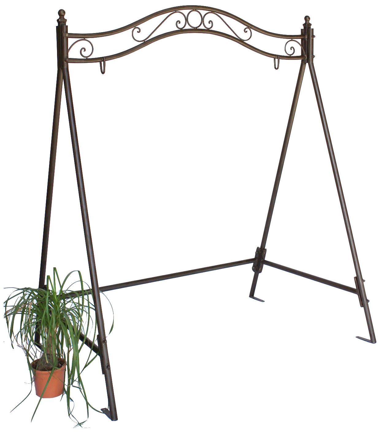 SCHAUKELGESTELL für Hollywoodschaukel aus Metall 9982505 - Braun, Metall (157/190/105cm) - DanDiBo
