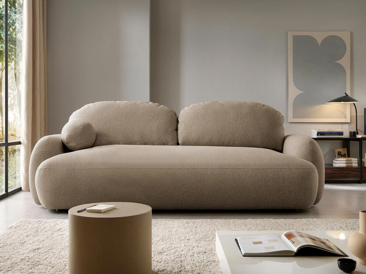 SCHLAFSOFA Mayo - Hellbraun/Schwarz, Holzwerkstoff/Kunststoff (256/85/115cm) - MIRJAN24