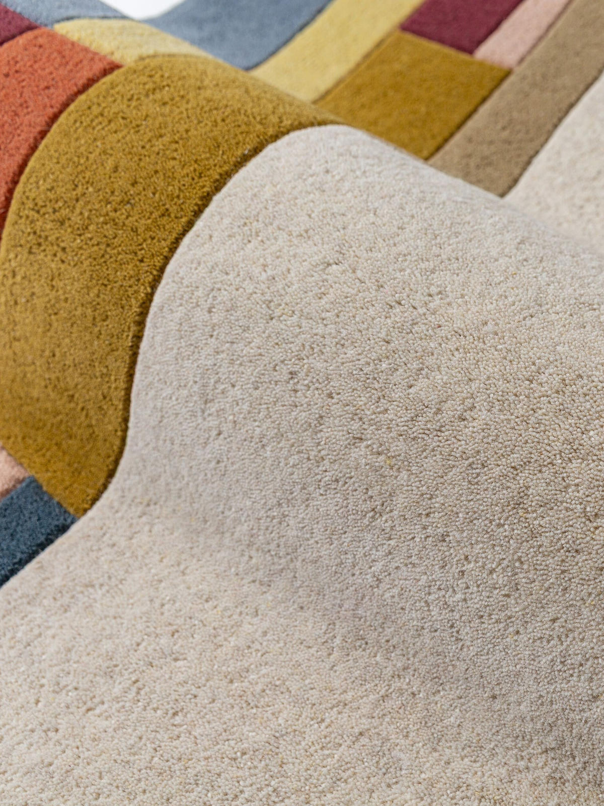WOLLTEPPICH handgetuftet LUGAR, Farbblock-Bordüre, Multi, 160 x 230 cm - Multicolor, Textil (160/230cm) - KADIMA DESIGN