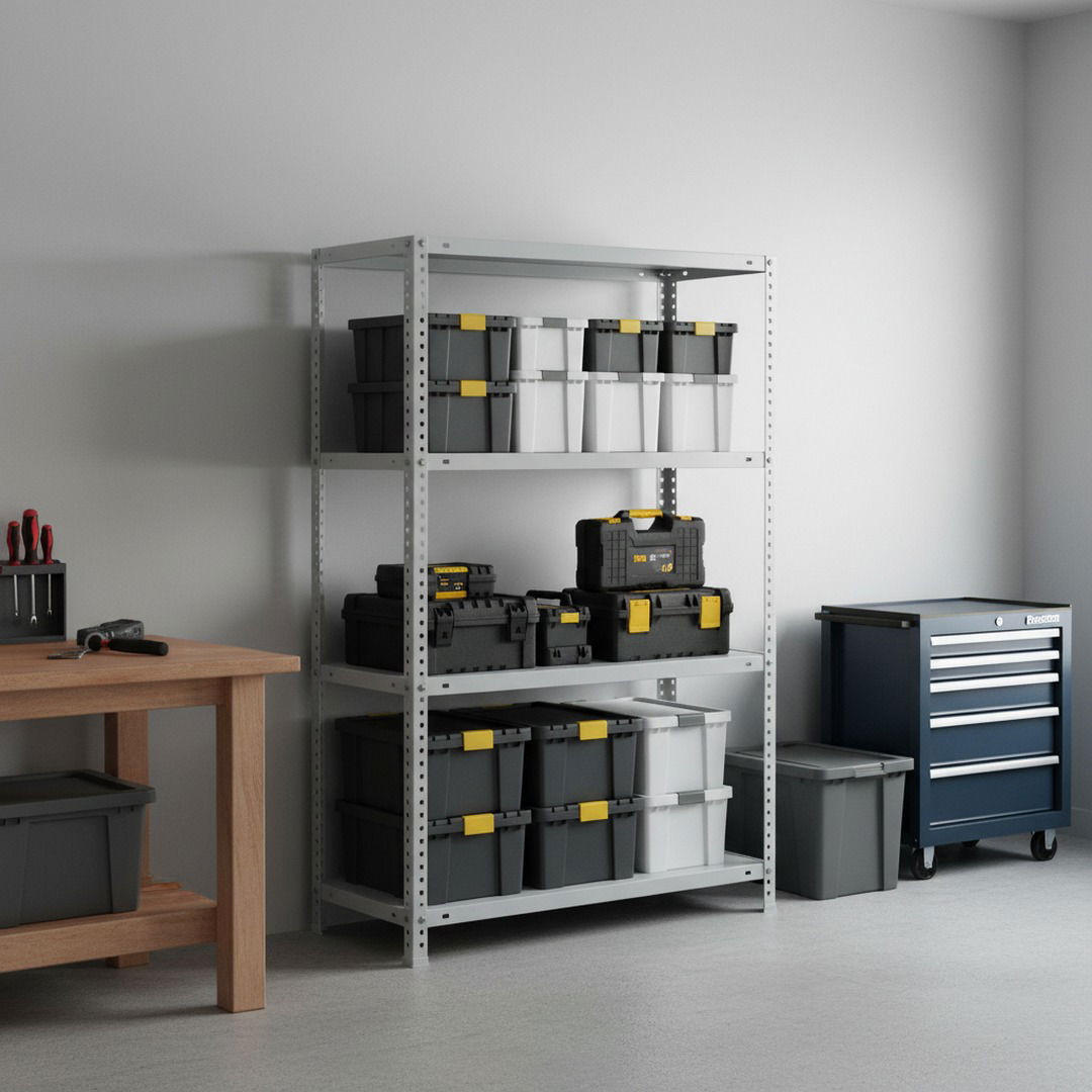 SCHRAUBREGAL PANDA MID | HxBxT 150x90x40cm | 4 Fachböden | Fachlast 100kg | Grau - Grau, Metall (90/150/40cm) - PROREGAL