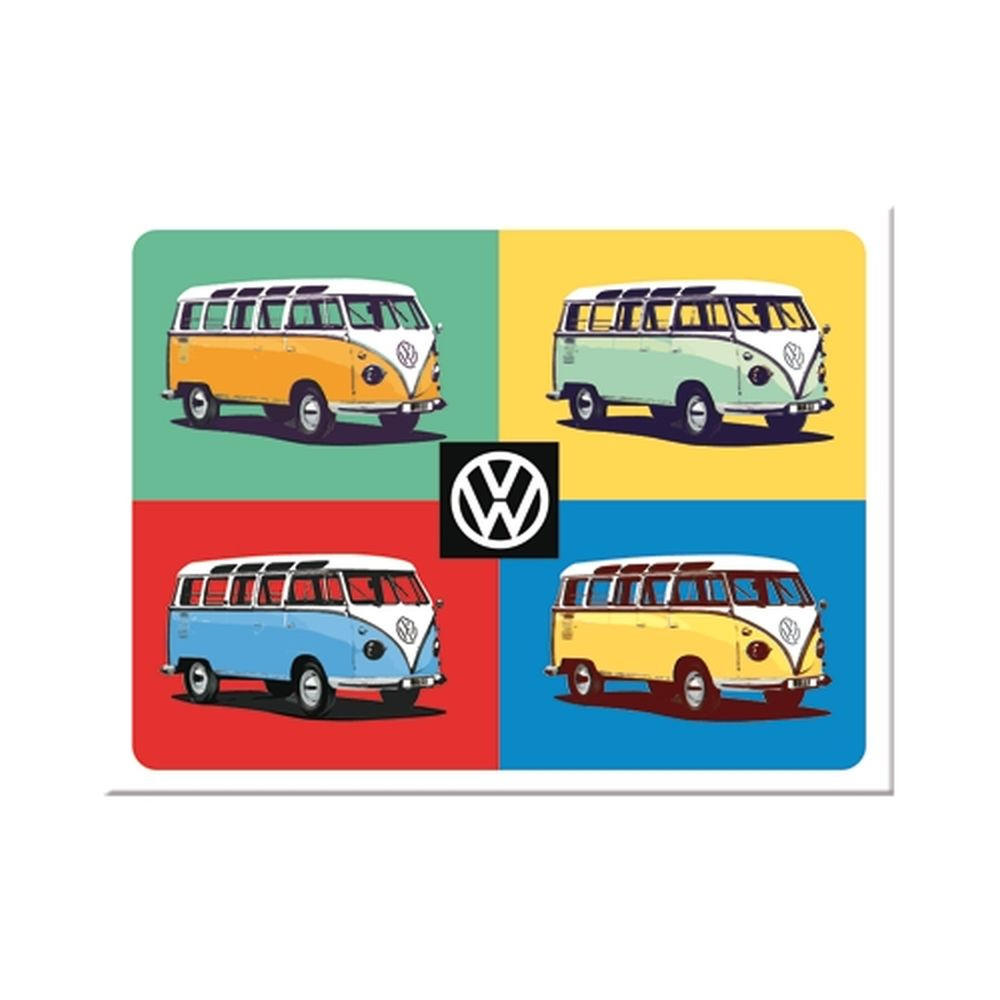 MAGNET 6/8 cm VW Bulli Pop Art - Multicolor, Metall (8/6/0.1cm) - Nostalgic-Art