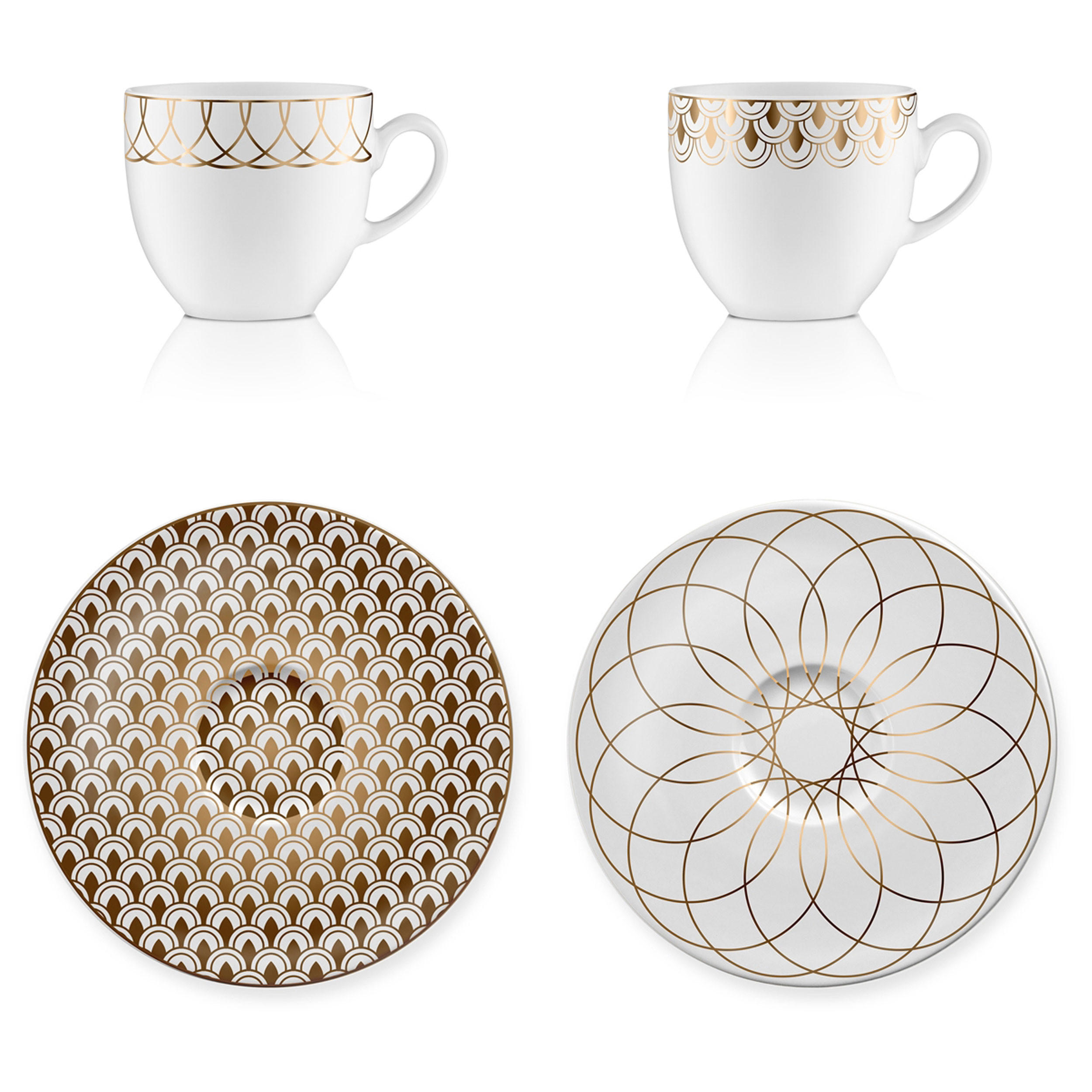 KÜNSTLERTASSE First Gold 2er Set, Porzellan, Gold - Goldfarben, Keramik (0.15L) - Goebel