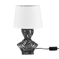 TISCHLEUCHTE Keramik Silber Weiß - Weiß, Textil (21/21/36cm)