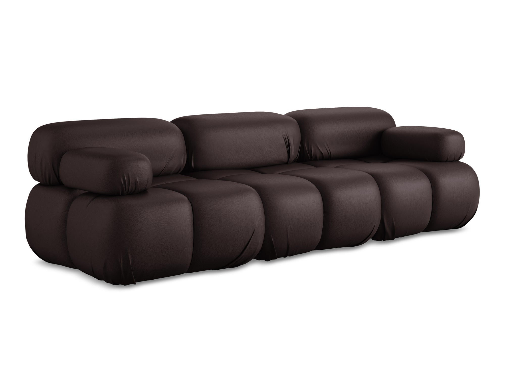 3-SITZER SOFA Kunstleder Violett - Blau/Pflaume, Leder/Kunststoff (285/70/96cm) - Makamii