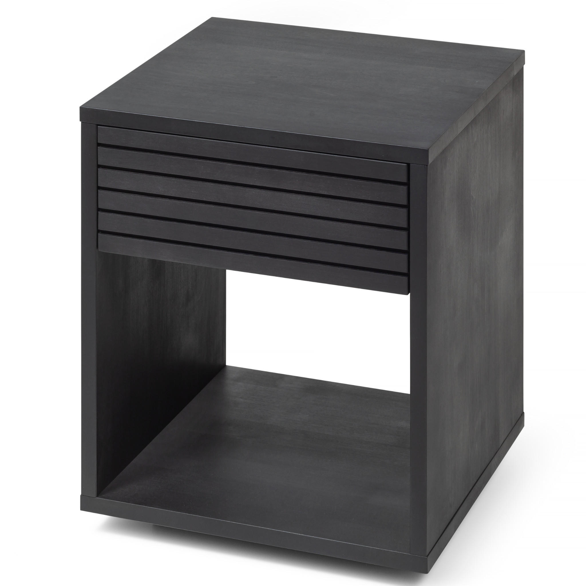 NACHTTISCH Emma, schwarze Birke, 38/40/50 cm - Schwarz, Holz (40/50/38cm) - WOODEK