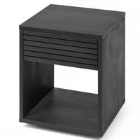 NACHTTISCH Emma, schwarze Birke, 38/40/50 cm - Schwarz, Holz (40/50/38cm) - WOODEK