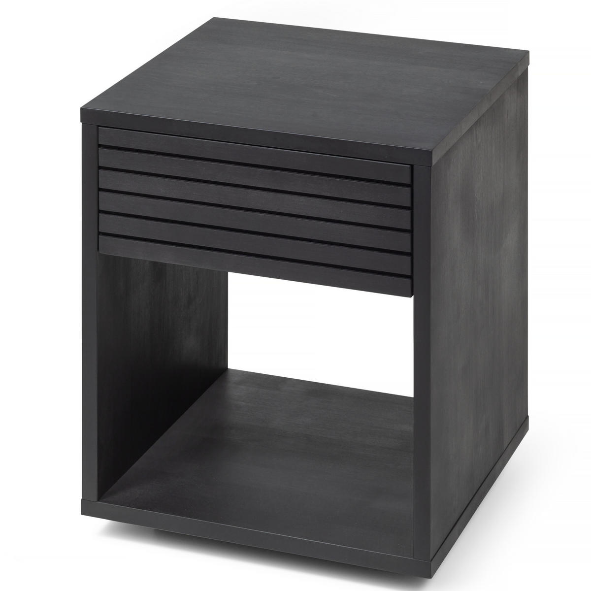 NACHTTISCH Emma, schwarze Birke, 38/40/50 cm - Schwarz, Holz (40/50/38cm) - WOODEK