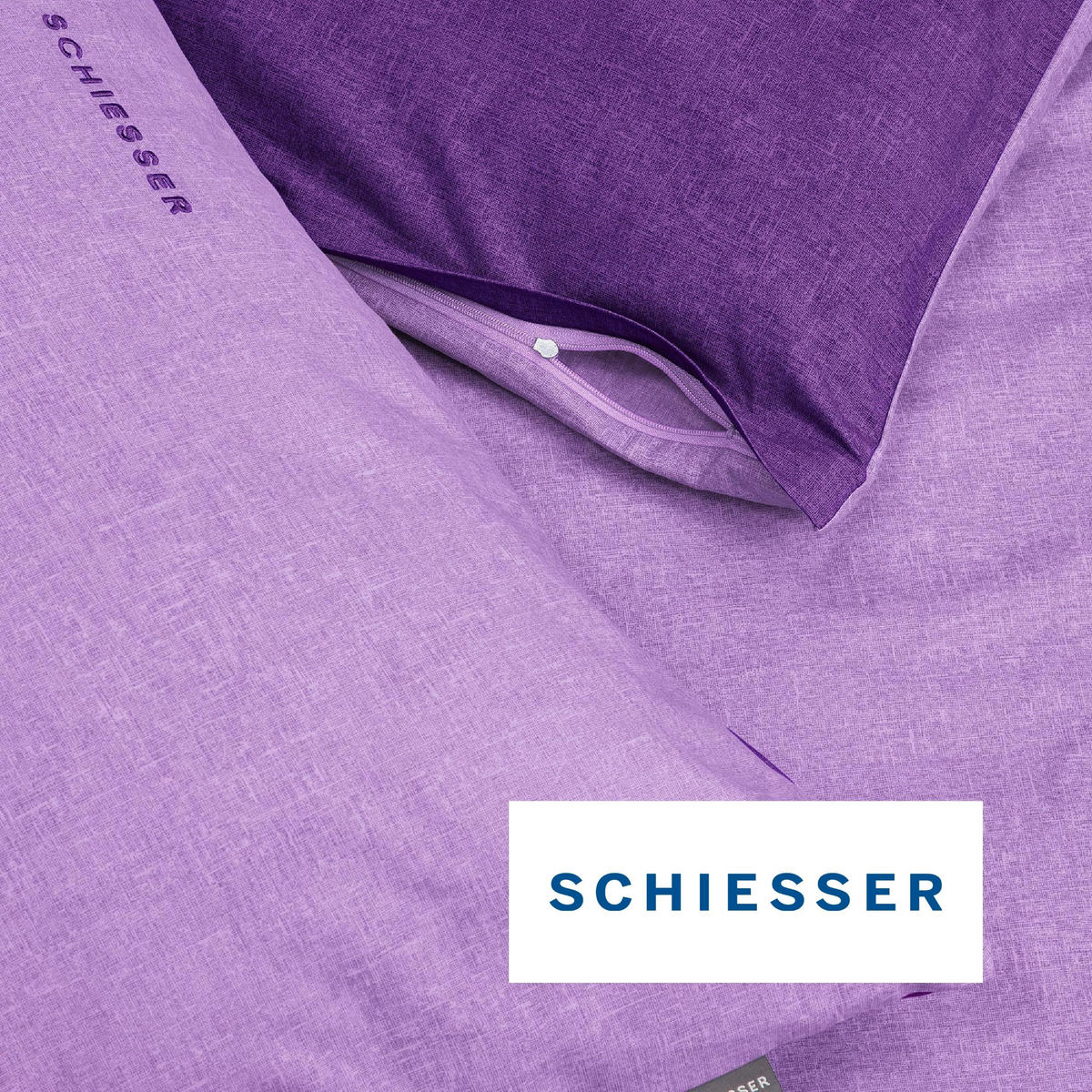 BETTWÄSCHESET Doubleface Renforcé 2-teilig 135x200 cm Lila - Lila, Textil (135/200cm) - SCHIESSER