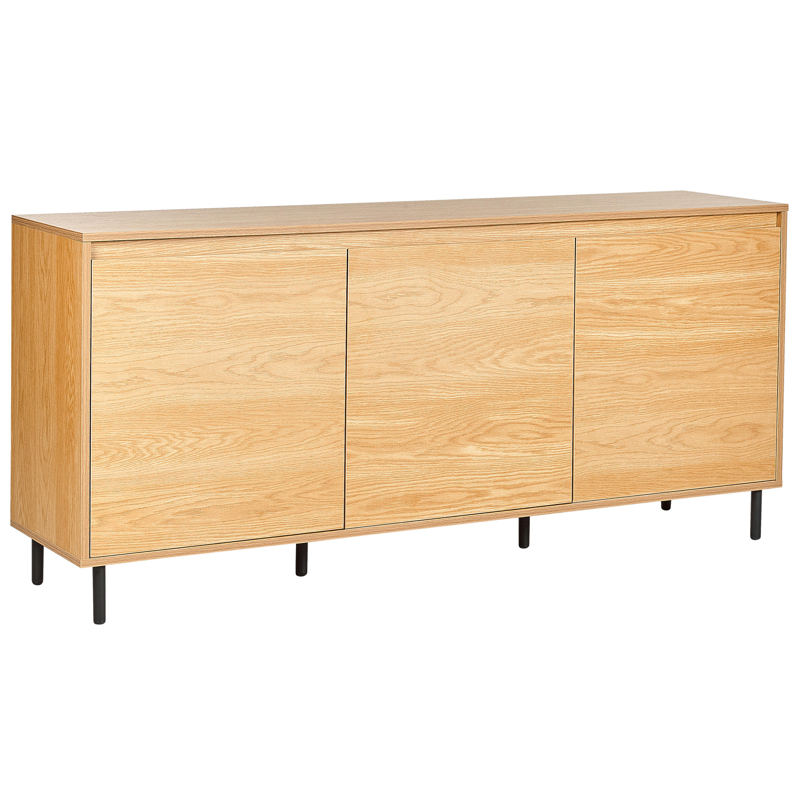 SIDEBOARD Heller Holzfarbton Nikea - Hellbraun/Schwarz, Holzwerkstoff (165/75/40cm) - Beliani