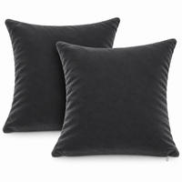 KISSENBEZUG 2er Set Grau 40x40 Samt weich - Grau, Textil (40/40cm) - TiborTex