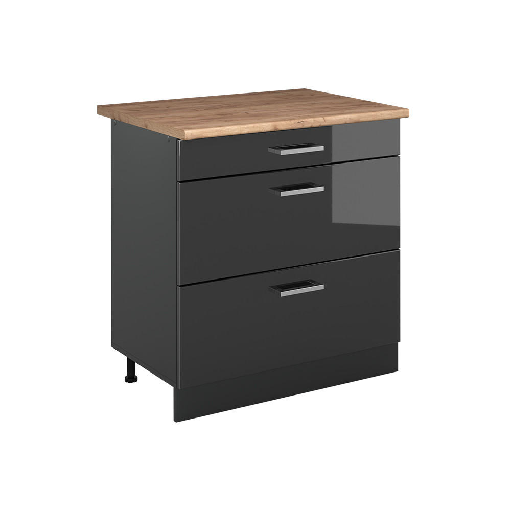 Vicco Küchenunterschrank Anthrazit, Anthrazit 80x81.6x60 cm