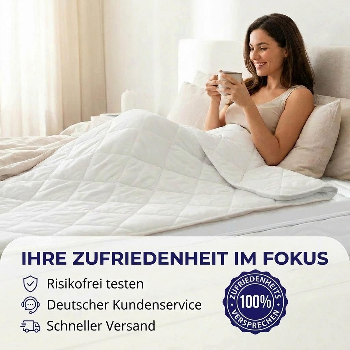 TOPPER 90x200 cm – 8 cm Gelschaum – 7 Zonen – TENCEL™ Lyocell Bezug – präzise Druckentlastung - Weiß, Textil (90/200cm) - Mister Sandman