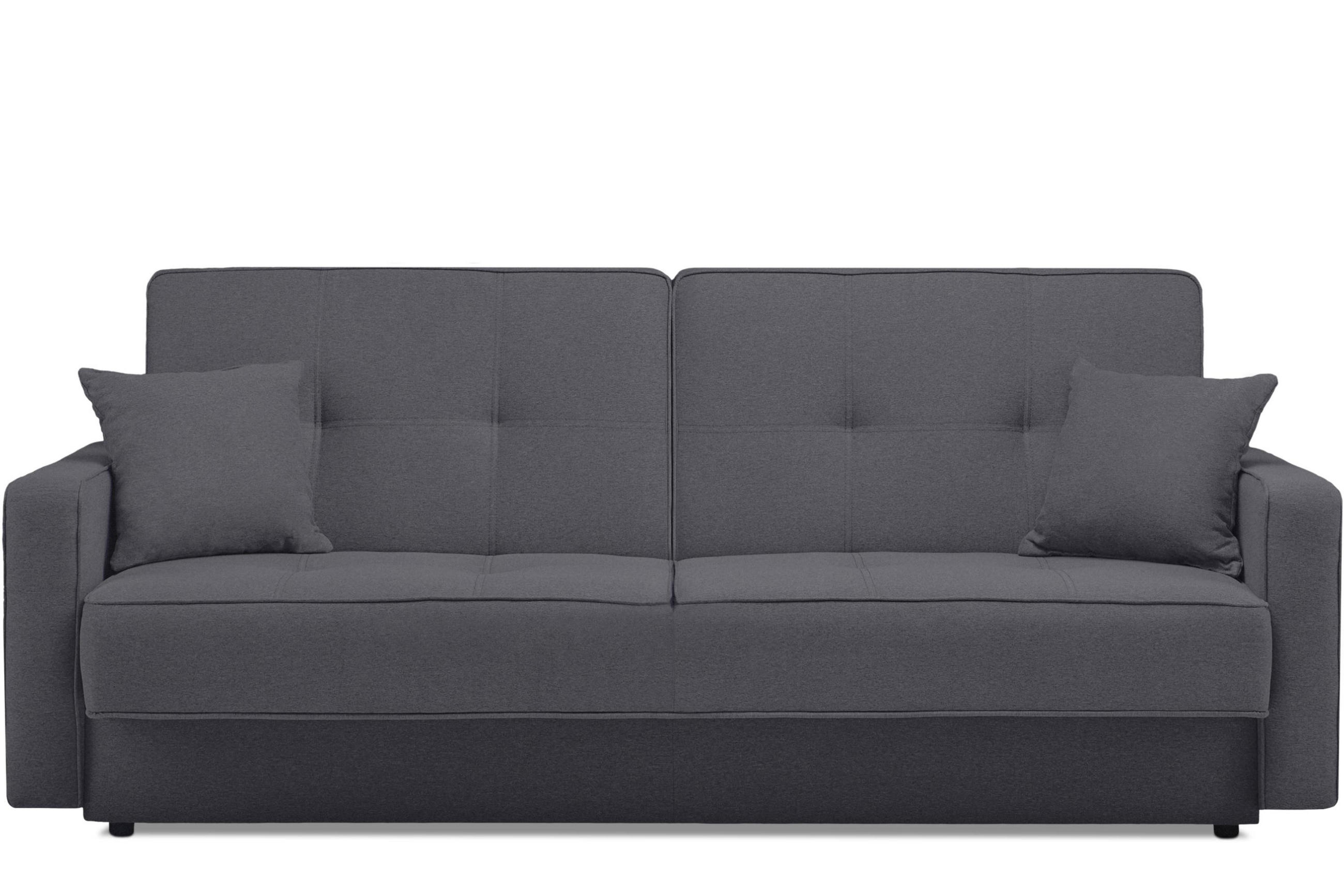 SCHLAFSOFA ORIO 3 Personen, Gewebe-Stoff, Anthrazit - Anthrazit, Textil (219/90/90cm) - KONSIMO®