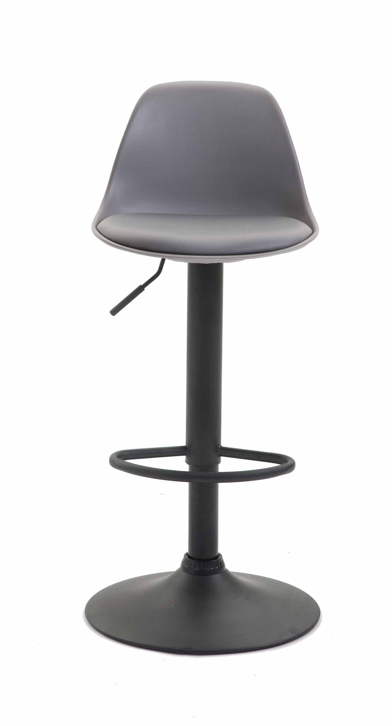BARHOCKER Kunststoff grau - Schwarz/Grau, Kunststoff/Metall (39/82/43cm) - CLP