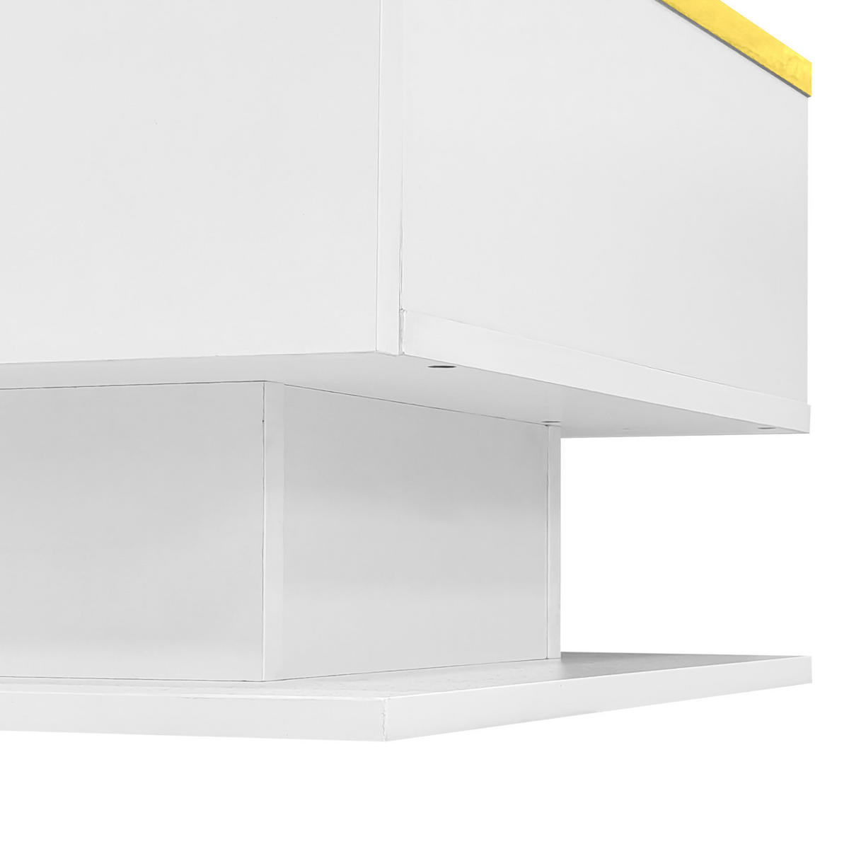 COUCHTISCH 90/50/32.5 cm in Hochglanzweiß aus Spanplatte und Glas mit LED-Beleuchtung - Weiß, Holzwerkstoff (90/50/32.5cm) - OKMYHOME