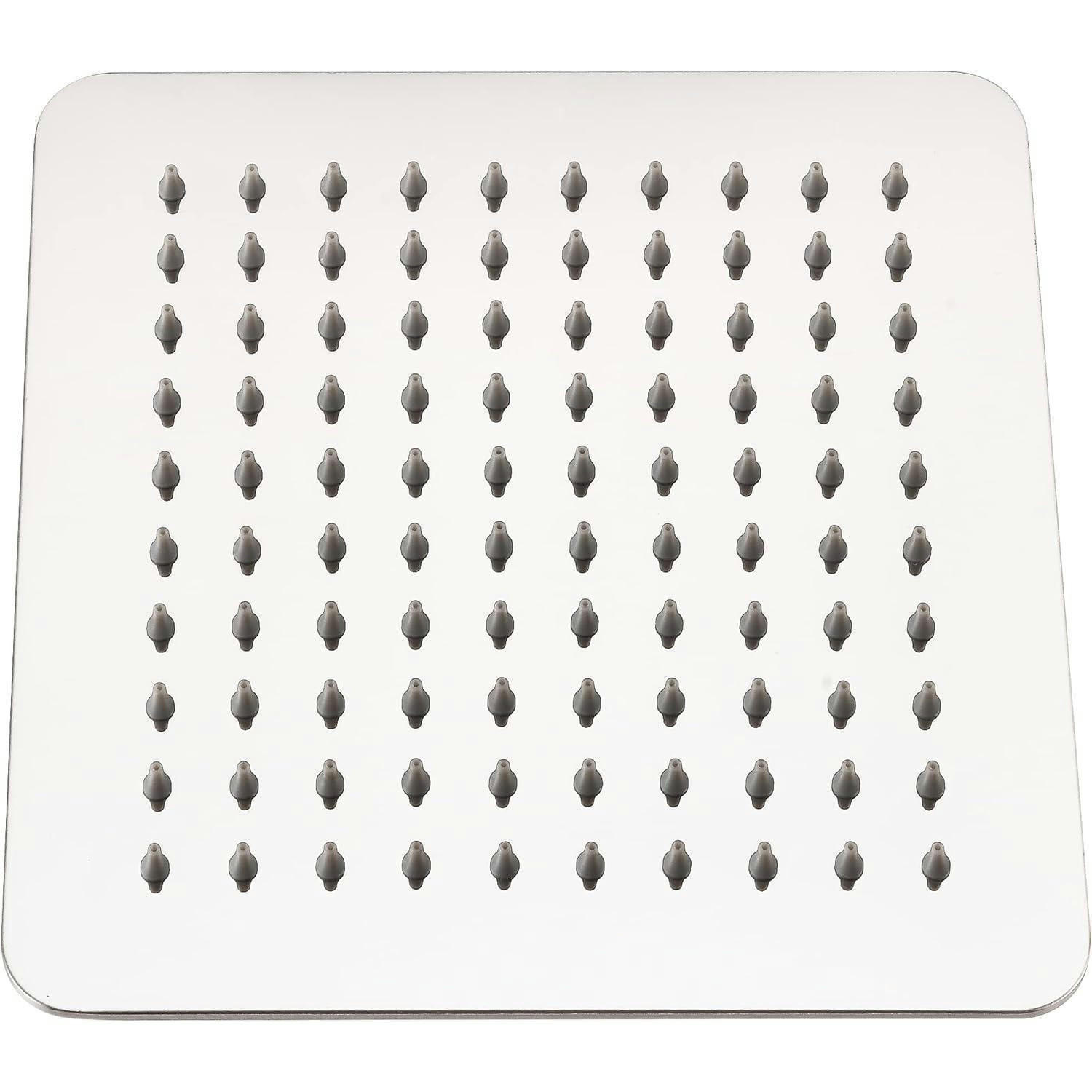 REGENDUSCHE 20 cm Quadratisch Edelstahl mit Anti-Kalk-Düsen - Silberfarben, Metall (20/15/20cm)