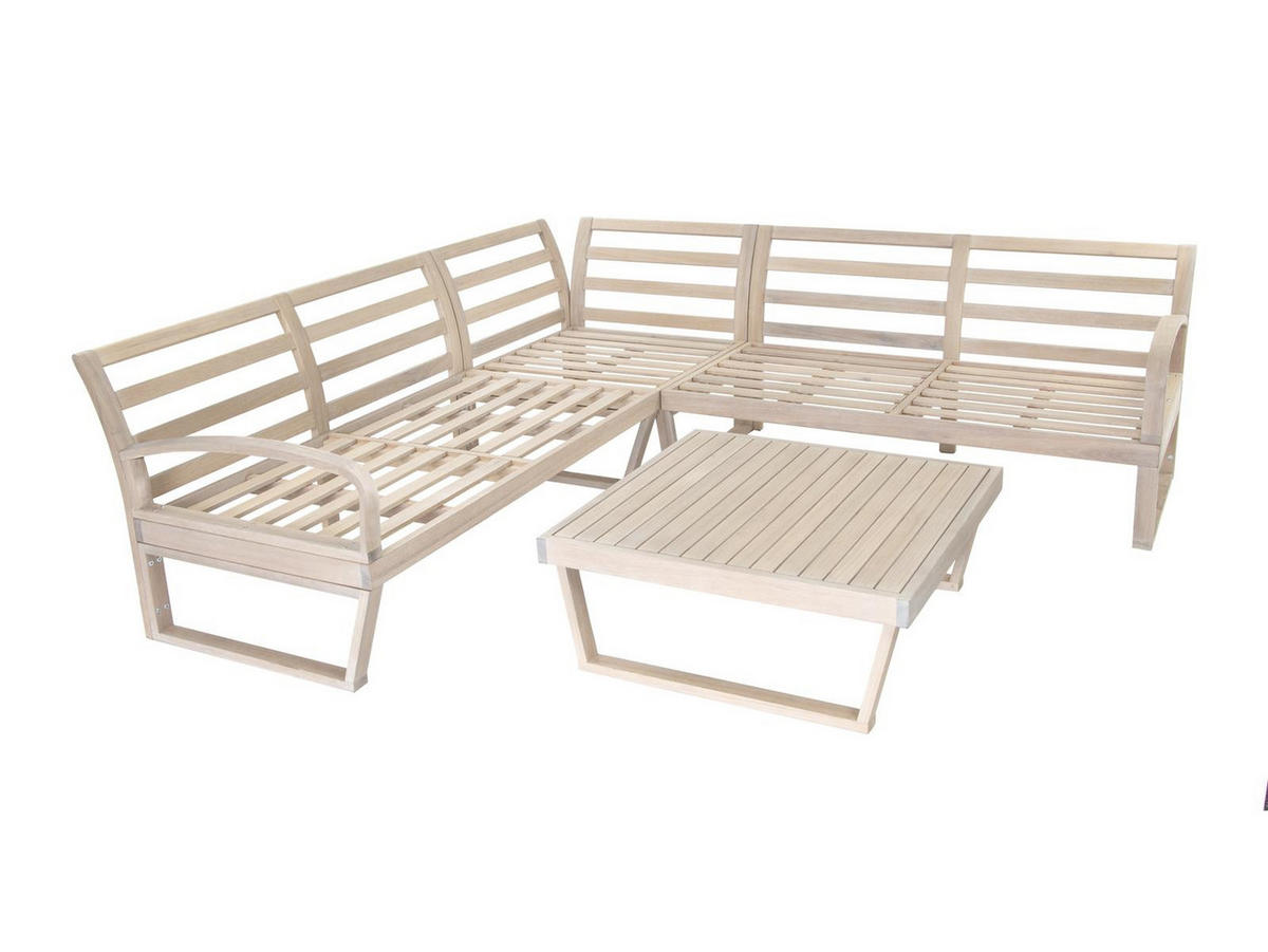 GARTENLOUNGE-SET Jersey Grau Eukalyptus Holz FSC 100 - Braun, Kunststoff - bellavista - Home & Garden