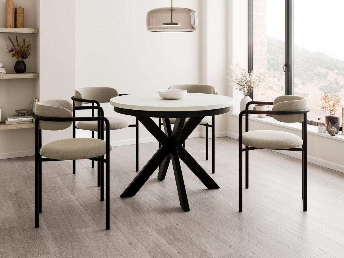 ESSTISCH BELLAMI Weiß/Schwarz - Weiß, Holzwerkstoff (100/100/75cm) - Compleo24