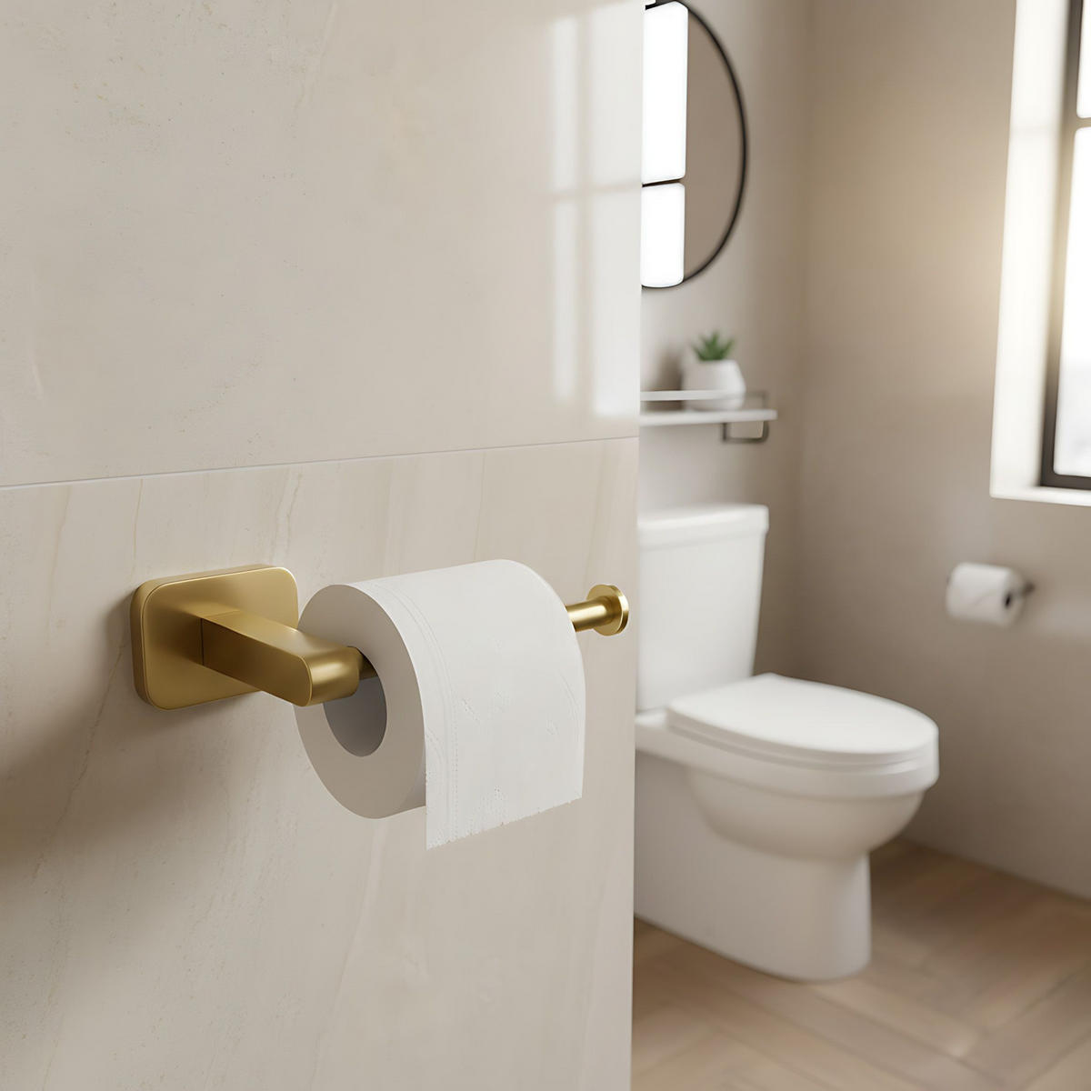 HALTER Für Toilettenpapier Rea 5909 Nico Brush Gold - Goldfarben, Metall (7/4/18cm) - REA