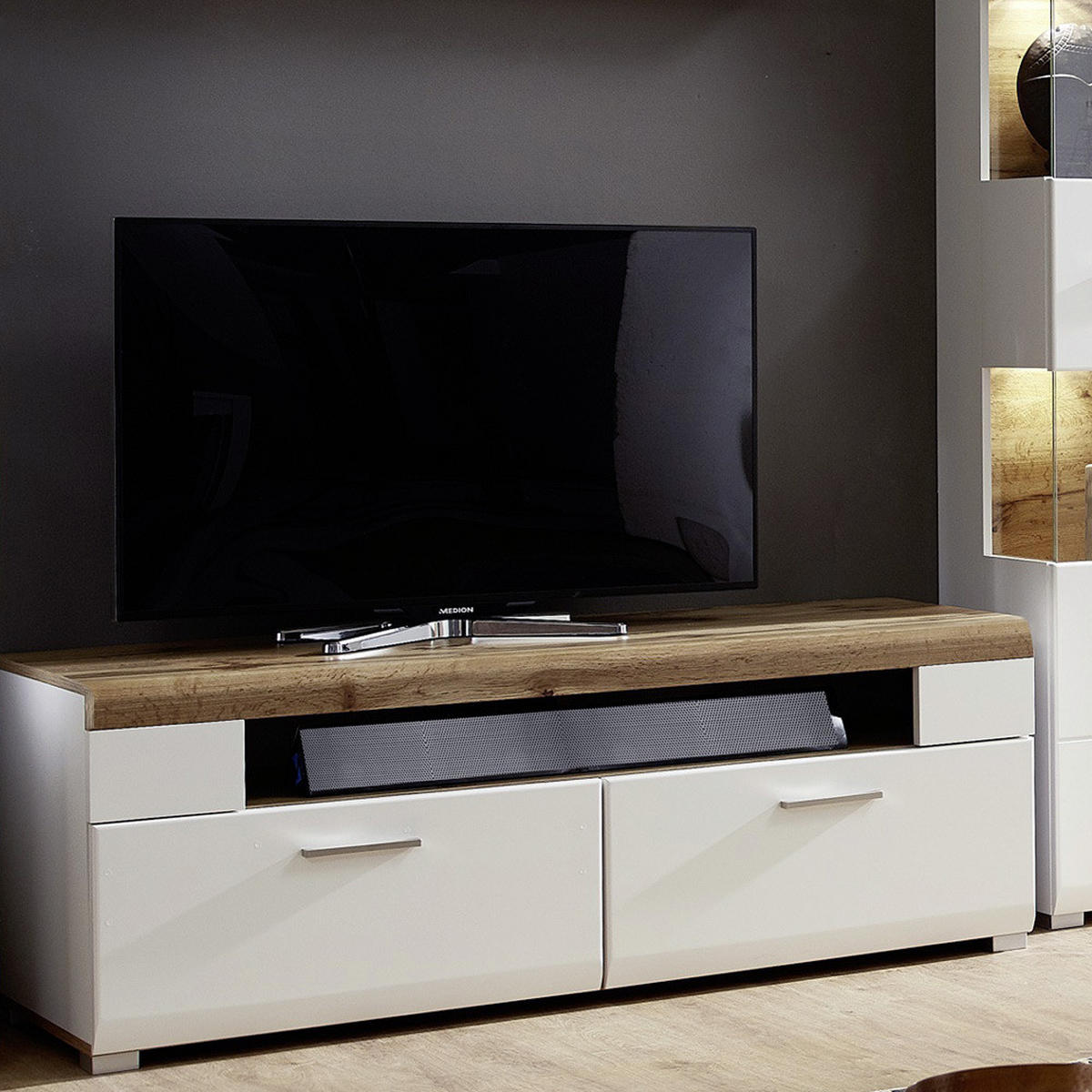 WOHNZIMMER-SET 6-TLG. Faro-36 - Weiß, Holzwerkstoff (215/47/315cm) - Lomado
