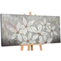 GEMÄLDE Blumenparadies auf Keilrahmen 140x70 cm - Weiß, Holz (140/70cm) - YS-art gallery