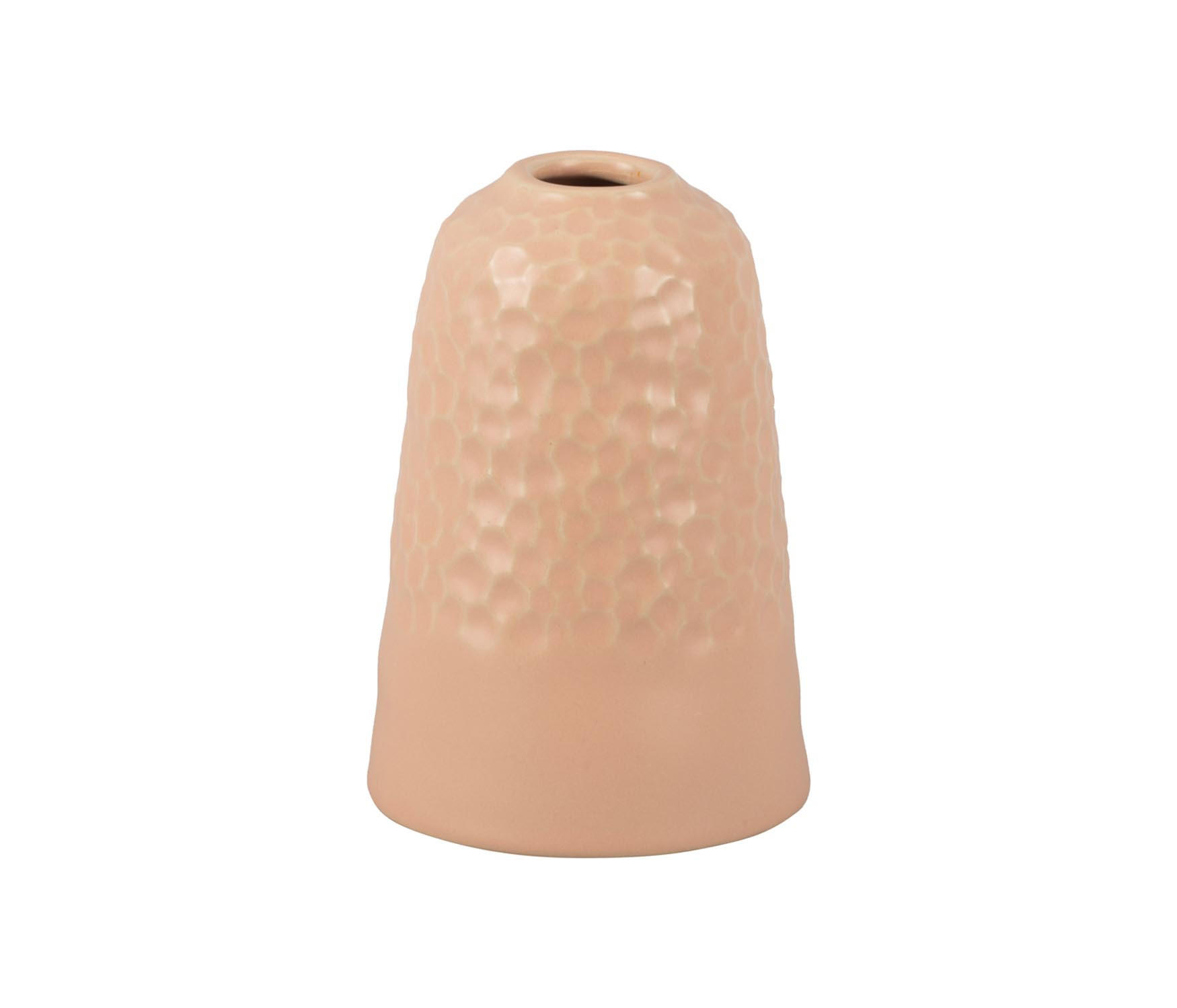 VASE Carve Rosa 14/14/18.5 cm - Pink, Keramik (18.5cm) - Present Time