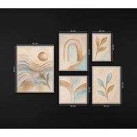 GEMÄLDE Sanftheit des Augenblicks Schattenfugenrahmen Beige 5-teilig - Beige, Holz (100/70cm) - YS-art gallery