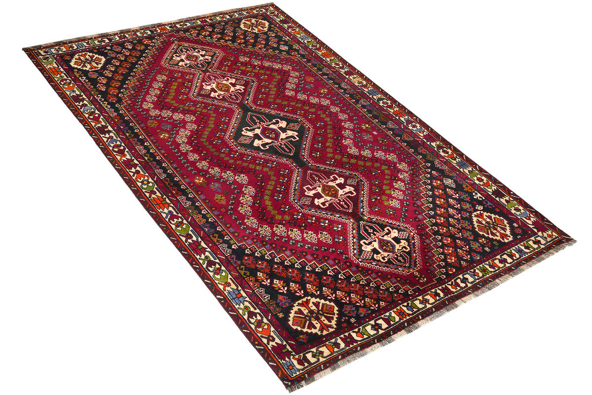 TEPPICH Gashgai Rot 271/173 cm Schurwolle - Rot, Textil (173/271cm) - Looma