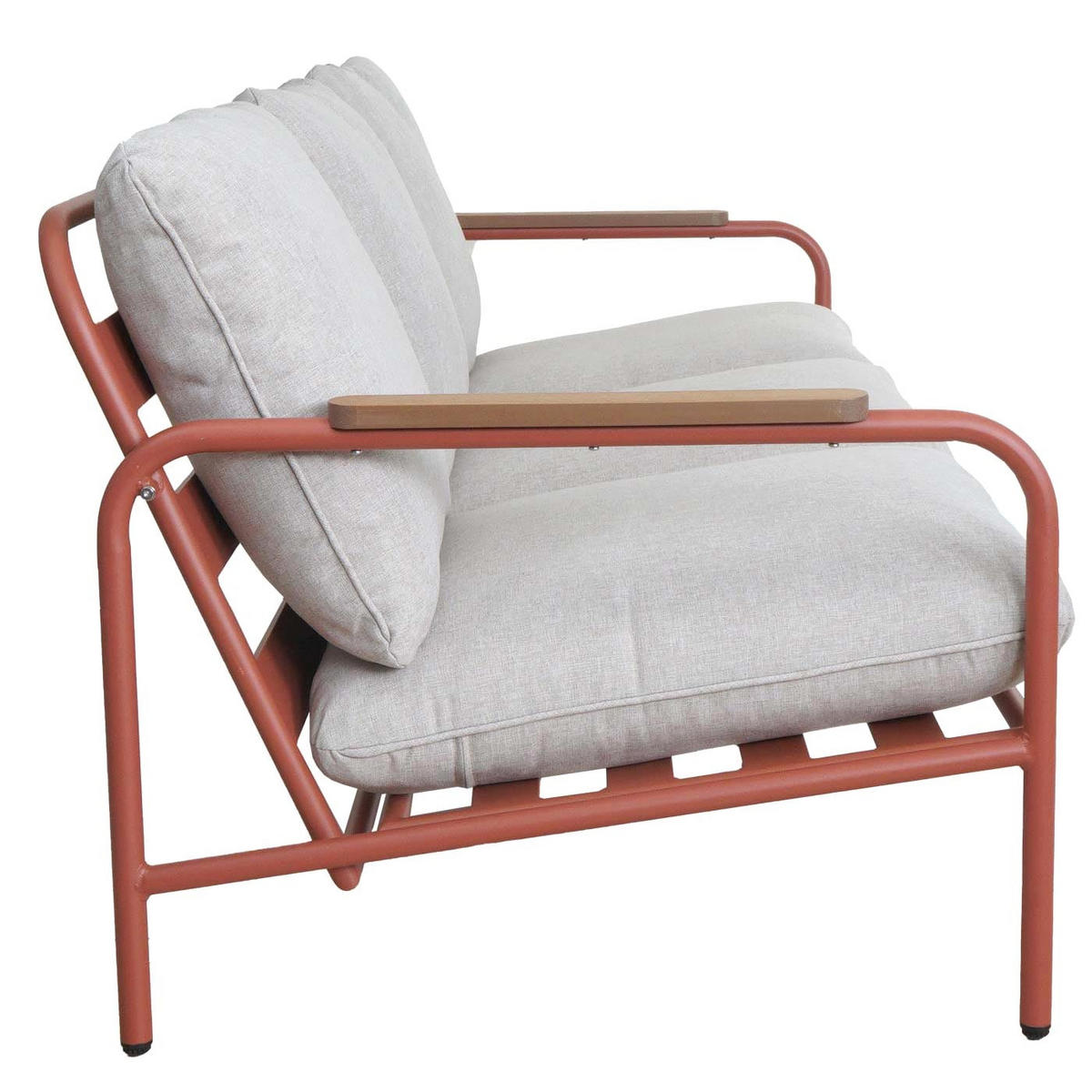 GARTENBANK Aluminium 81x184x81cm 3-Sitzer Terrakotta - Beige/Rot, Metall (184/81/81cm) - PROREGAL