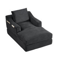 SOFA Cord Dunkelgrau ausklappbar - Dunkelgrau, Textil (100/68/162cm) - WISHDOR