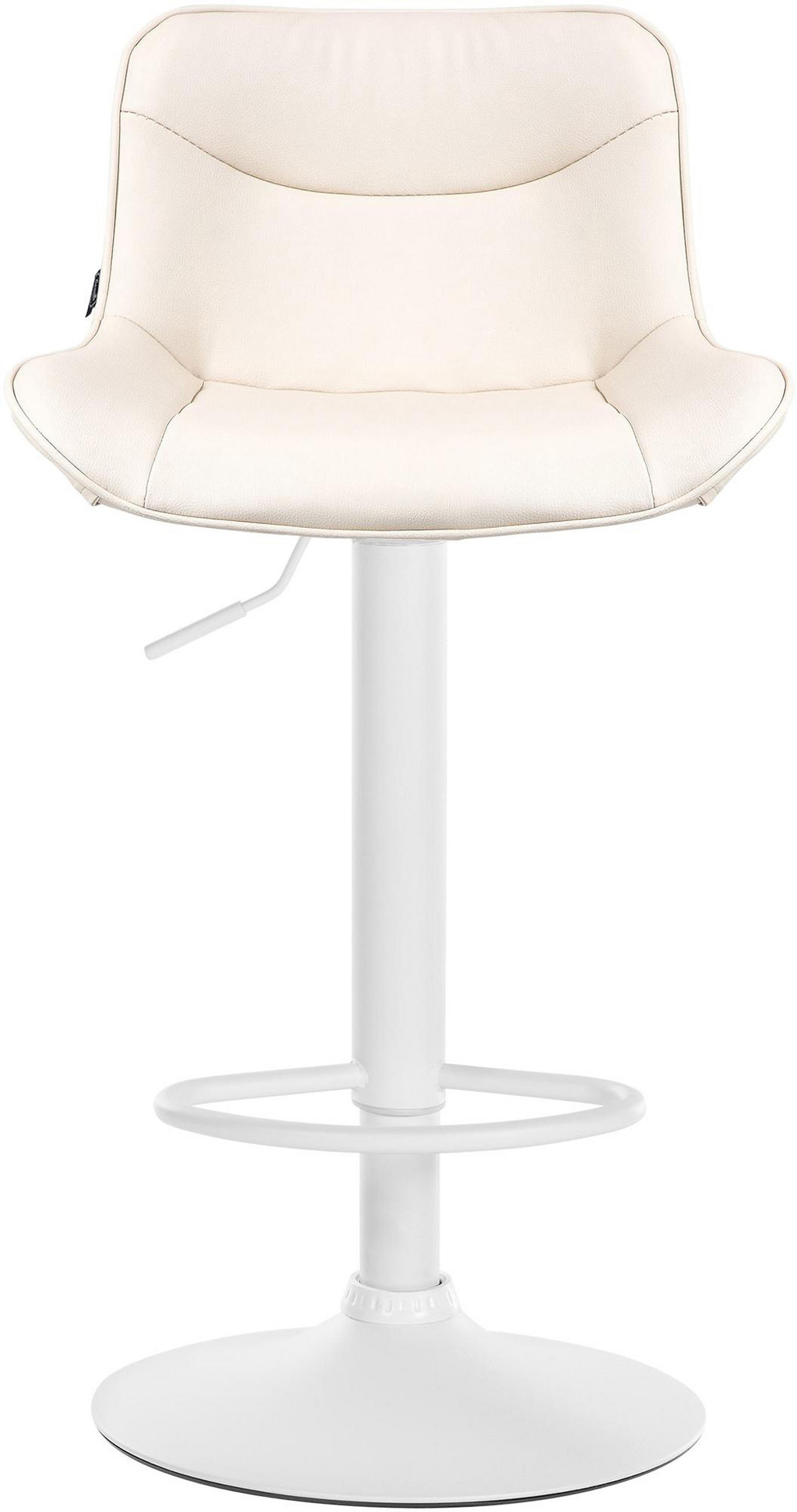 BARHOCKER Vulcano Kunstleder weiß creme - Creme/Naturfarben, Kunststoff/Metall (49/106/51cm) - TPFLiving