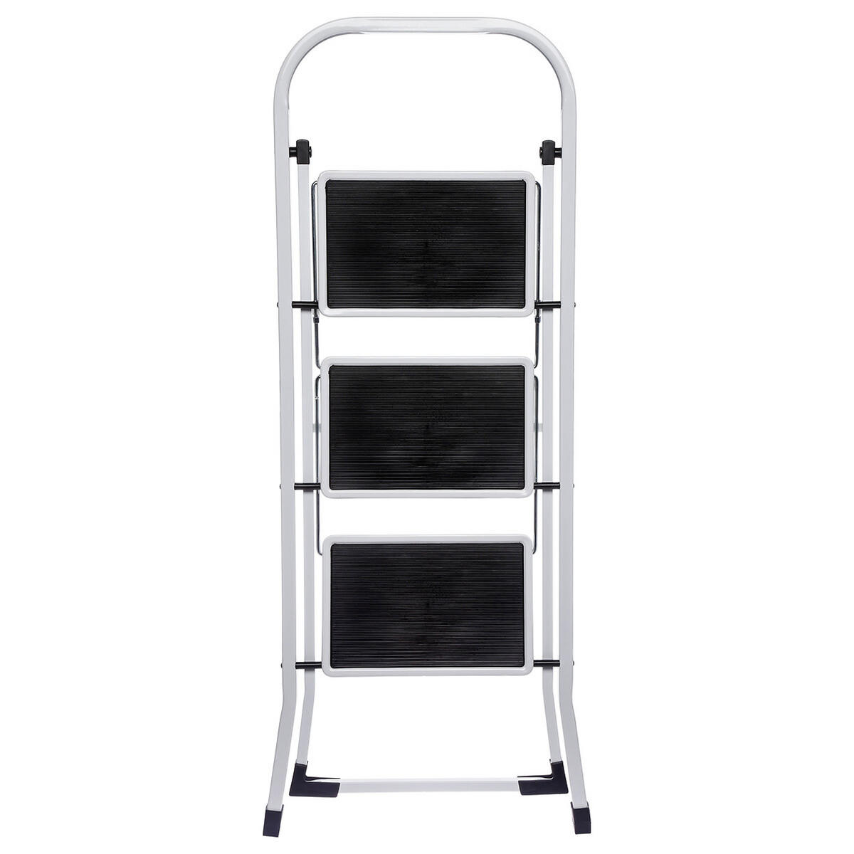 TRITTLEITER mit 3 Stufen, Stahl, PE-Kunststoff, Hellgrau, 105 cm - Grau, Metall (4/116/46.5cm) - 5five Simply Smart