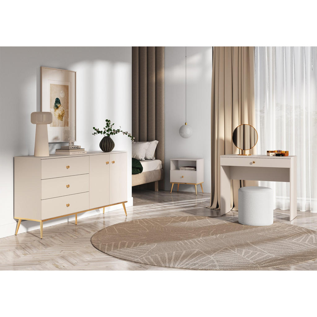 Thumbnail - Selsey Sideboard, Taupe, Holzwerkstoff, 2 Fächer, 3 Schubladen, Rechteckig, 160x84.8x39.7 cm, Wohnzimmer, Kommoden & Sid...