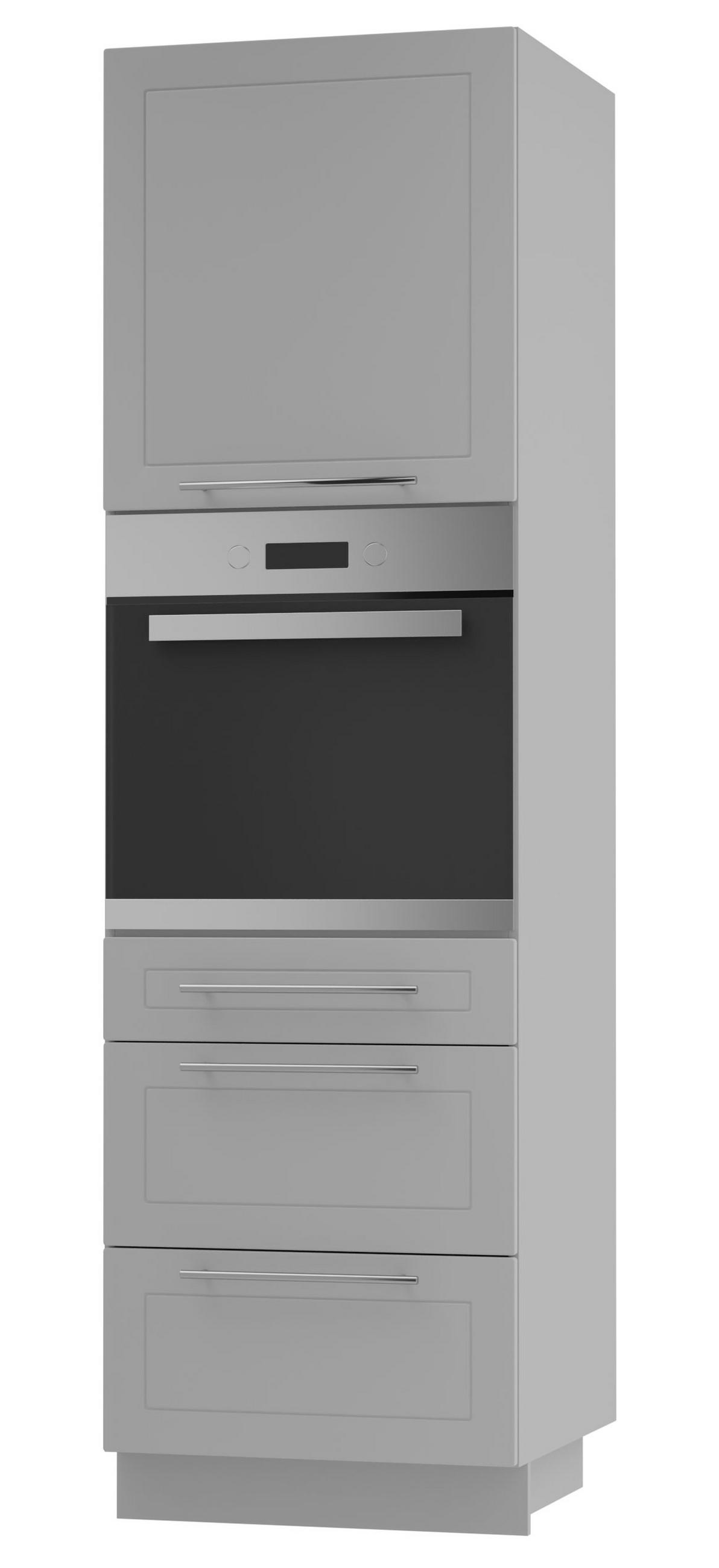 BACKOFEN-HOCHSCHRANK Kvantum D14/RU/3A Dust Grey Matt / Grau Matt 60 / 59 / 207cm - Grau, Holz/Holzwerkstoff (60/207/59cm) - Feldmann-Wohnen