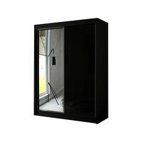 SCHIEBETÜRENSCHRANK ELIS - Schwarz, Holzwerkstoff (150/215/61cm) - Meblini