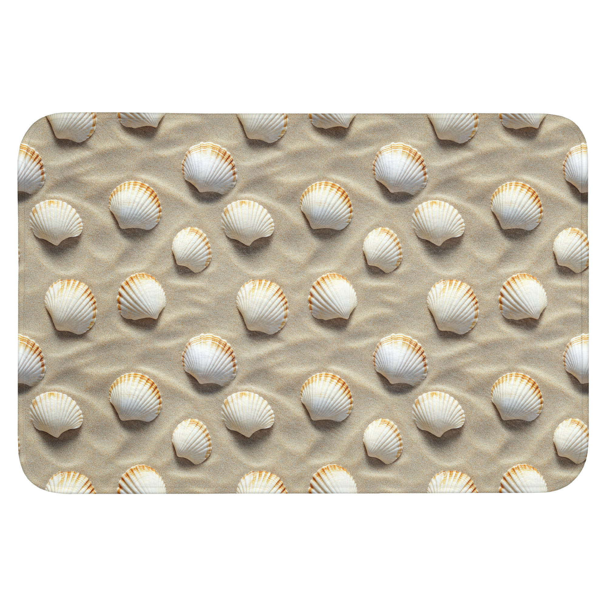 TEPIH ZA KUPAONICU Školjke 90x60 cm - boje pijeska, tekstil/plastika (90/60cm) - OnlyWow