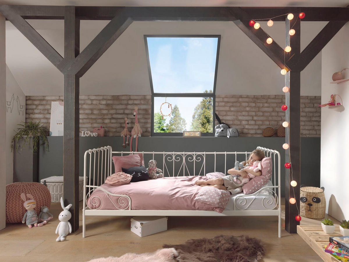 METALLBETT Kamenka 205x90x95 aus Metall in Weiß - Weiß, Metall (90/200cm) - 58aufmkessel