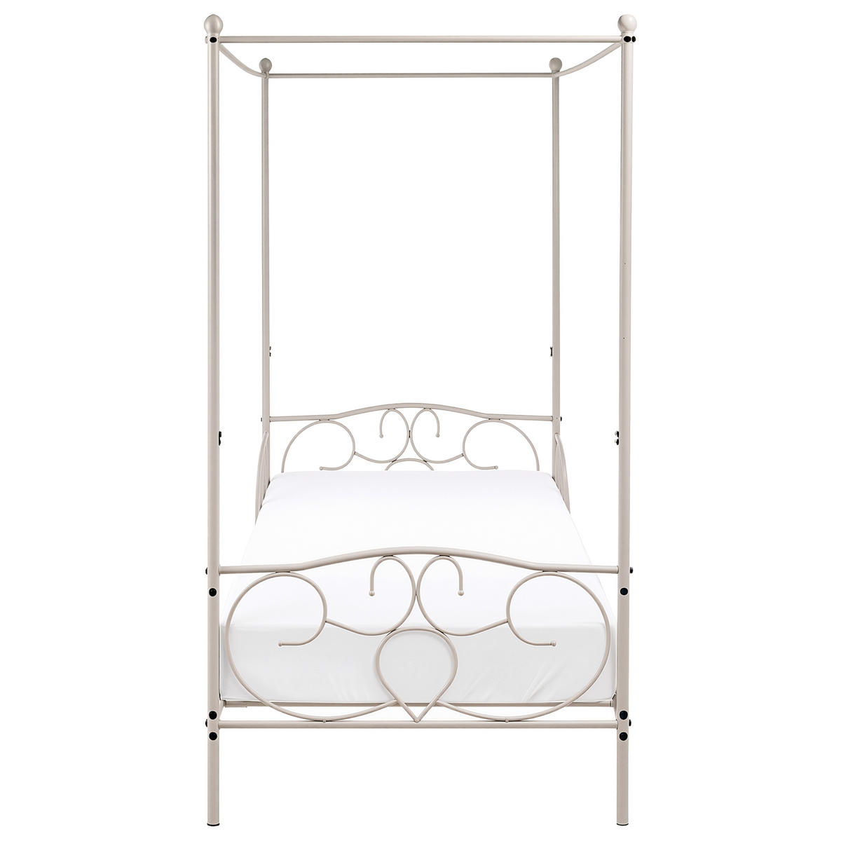NEBESOVÁ POSTEL Kov 90/200 cm Světle béžová Sormery - béžová, kov (90/200cm) - Beliani