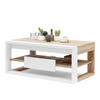 COUCHTISCH rechteckig Sonoma Eiche Weiß aufklappbar - Weiß/Sonoma Eiche, Holzwerkstoff (60/110/45cm) - designimpex