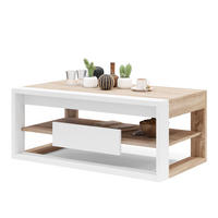 COUCHTISCH rechteckig Sonoma Eiche Weiß aufklappbar - Weiß/Sonoma Eiche, Holzwerkstoff (60/110/45cm) - designimpex